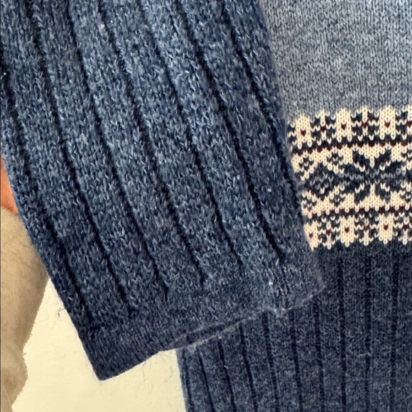 Vintage Fair Isle Sweater Women’s Small Blue Snowflake Adele Knitwear USA 90s - Picture 5 of 9